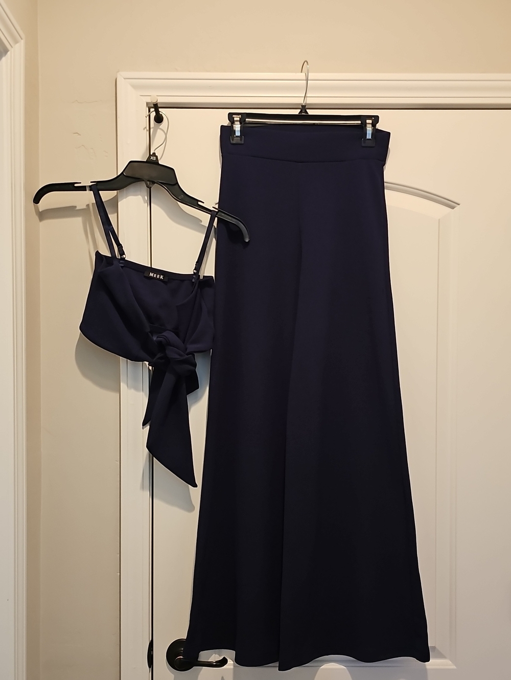 Navy High-Waist Wide Leg  Set
